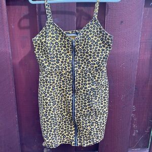 Nasty Gal Animal Print Jean Dress